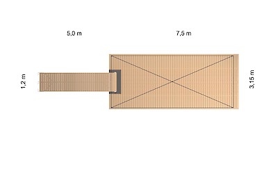 Massiivi 3,2 x 7.5 m massiivibetoni ponttoonilaituri, webshopProducts - 