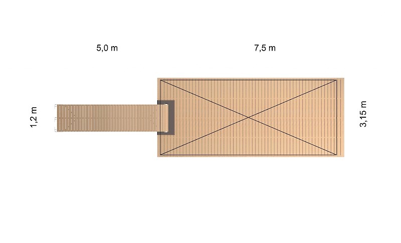 Massiivi 3,2 x 7.5 m massiivibetoni ponttoonilaituri, webshopProducts - 